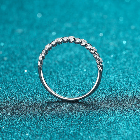 Row Moissanite 925 Sterling Silver Ring Dee - Jewelry